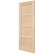 Shaker 4 Panel Unfinished Internal Oak Door - All Sizes -