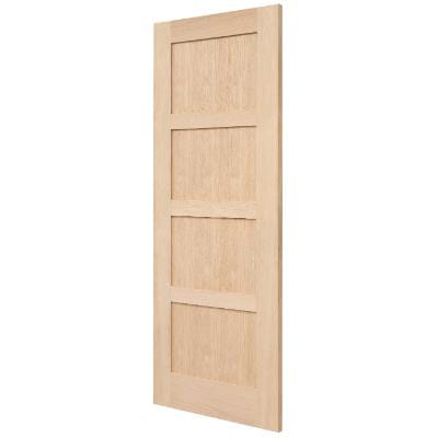 Shaker 4 Panel Unfinished Internal Oak Door - All Sizes -
