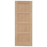 Shaker 4 Panel Unfinished Internal Oak Door - All Sizes -