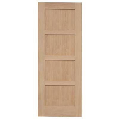 Shaker 4 Panel Unfinished Internal Oak Door - All Sizes -