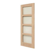 Shaker 4 Panel Oak Clear Glazed Unfinished Internal Door - All Sizes - Doors
