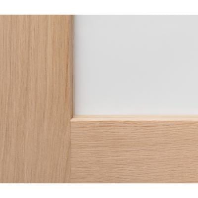 Shaker 4 Panel Oak Clear Glazed Unfinished Internal Door - All Sizes - Doors