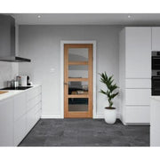 Shaker 4 Panel Oak Clear Glazed Unfinished Internal Door - All Sizes - Doors