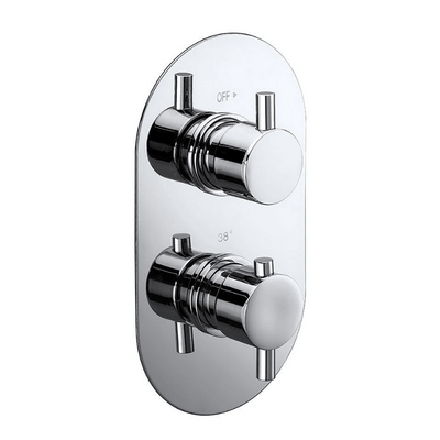 Evoke Concealed 2-Way Chrome Thermostatic Shower Valve - Bathrooms
