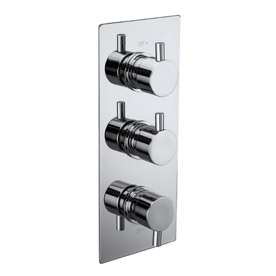 Pure Triple Concealed 2-Way Chrome Thermostatic Shower Valve - Bathrooms