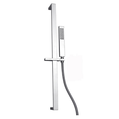 Alto Square Chrome Slide Rail Kit w/Hand Shower and 700mm Double Seam Hose - Bathrooms