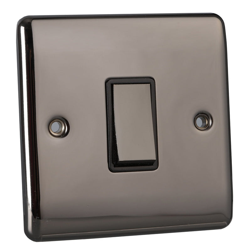 Caradok 1 Gang 2 Way Light Switch - Black Nickel - Caradok - The Curve - Black Nickel
