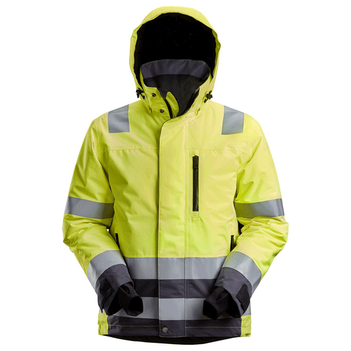 Snickers 1132 AllroundWork, Hi-Vis Class 3 Waterproof Insulated Jacket Various Colours - HI-VIS JACKETS & COATS