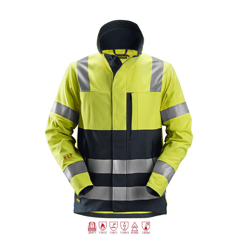 Snickers 1561 ProtecWork Flame Retardant Arc Protection Hi-Vis Jacket, Class 3 - FLAME RETARDANT JACKETS
