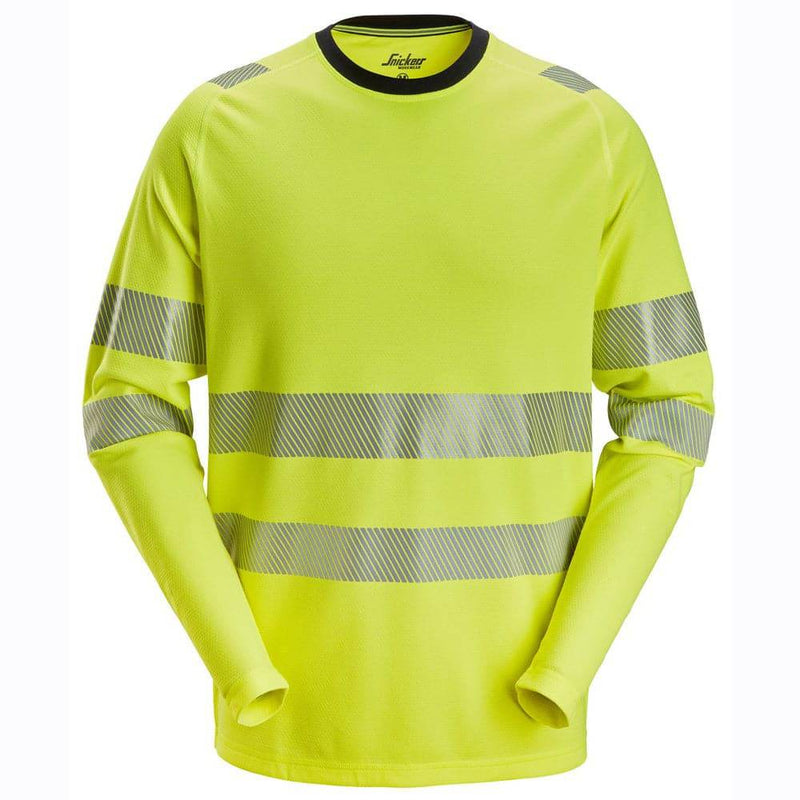 Snickers 2431 High-Vis Class 2/3 Long-Sleeve T-Shirt - HI-VIS T-SHIRTS