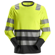 Snickers 2433 AllroundWork Hi-Vis Long Sleeve Shirt CL2 Various Colours - HI-VIS T-SHIRTS