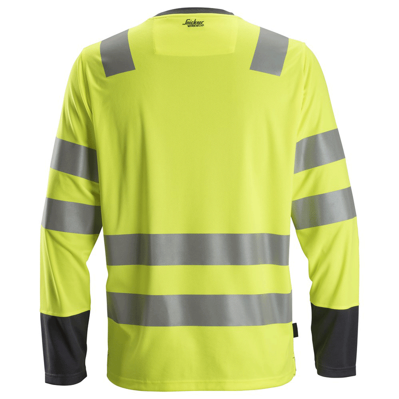 Snickers 2433 AllroundWork Hi-Vis Long Sleeve Shirt CL2 Various Colours - HI-VIS T-SHIRTS