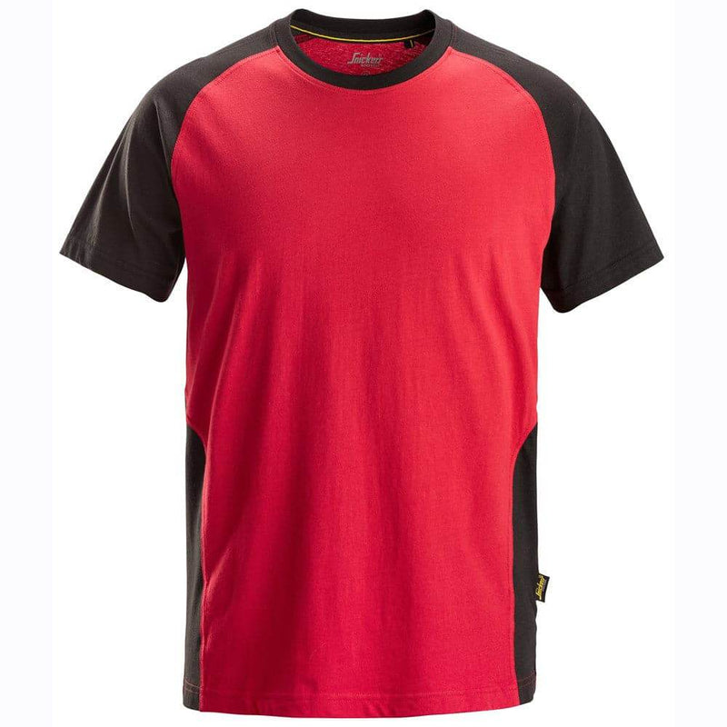 Snickers 2550 Two-Coloured Short Sleeve Cotton T-Shirt - Apparel & Accessories > Clothing > Clothing Tops > T-Shirts T-SHIRTS