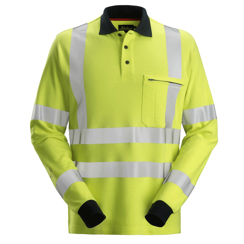 Snickers 2661 ProtecWork, Flame Retardant Arc Protection Hi-Vis Shirt, Class 3 - FLAME RETARDANT SHIRTS