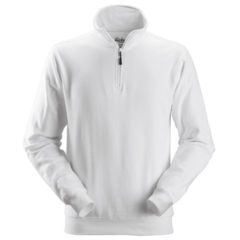 Snickers 2818 ½ Zip Work Sweatshirt White Medium - SALE SWEATSHIRTS