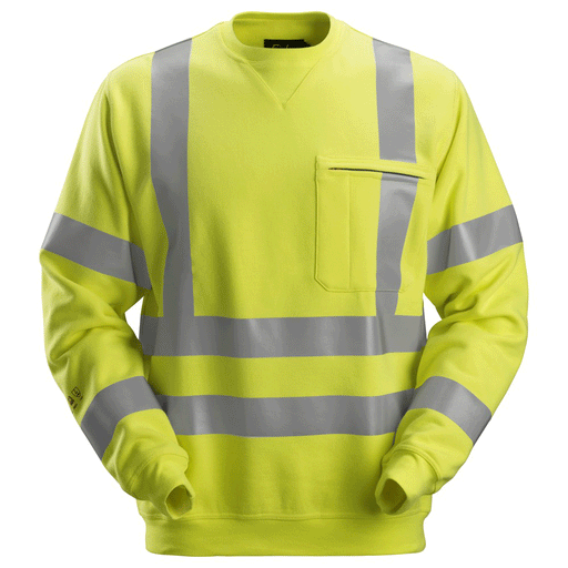 Snickers 2863 ProtecWork, Flame Retardant Arc Protection Hi-Vis Sweatshirt, Class 3 - FLAME RETARDANT SHIRTS