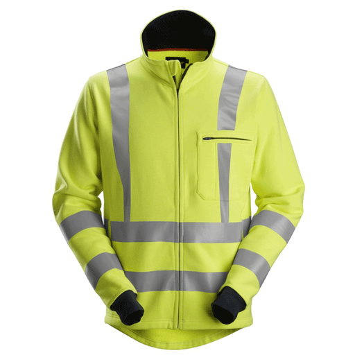 Snickers 2864 ProtecWork, Flame Retardant Anti-Static Full Zip Hi-Vis Sweatshirt, Class 3 - FLAME RETARDANT JACKETS