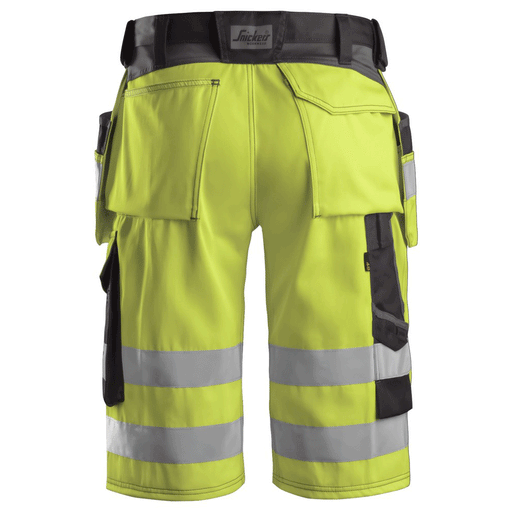 Snickers 3033 Hi-Vis Holster Pocket Shorts, Class 1 Hi-Vis Yellow, 38" Waist-Snickers 54 - Apparel & Accessories > Clothing > Shorts > Cargo Shorts SALE HI-VIS SHORTS