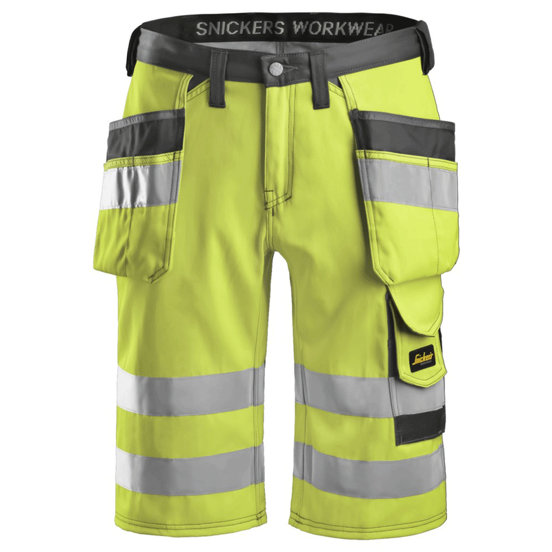 Snickers 3033 Hi-Vis Holster Pocket Shorts, Class 1 Various Colours - HI-VIS SHORTS
