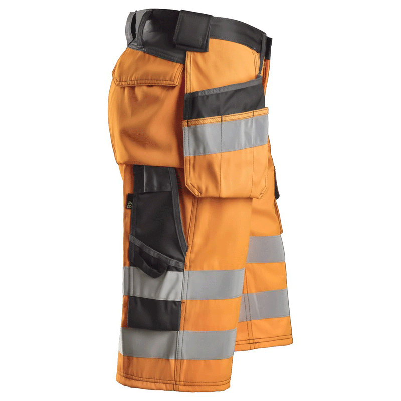 Snickers 3033 Hi-Vis Holster Pocket Shorts, Class 1 Hi-Vis Orange, 31" Waist-Snickers 46 - Apparel & Accessories > Clothing > Shorts > Cargo Shorts SALE HI-VIS SHORTS