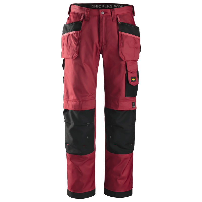 Snickers 3212 Craftsmen Holster Pocket Trousers, DuraTwill Chilli Red/Black, Waist 33" Leg 35"-Snickers 148 - Apparel & Accessories > Clothing > Uniforms & Workwear > Contractor Pants & Coveralls SALE TROUSERS