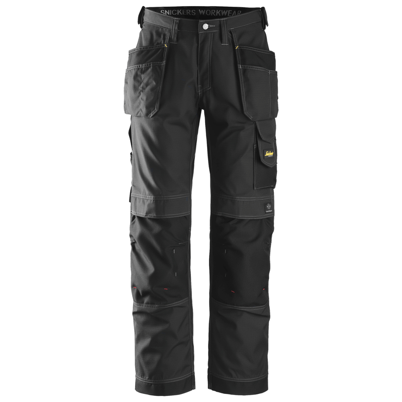 Snickers 3213 Craftsmen Holster Pocket Trousers, Rip-Stop Black Waist 36"- Leg 30" - Apparel & Accessories > Clothing > Uniforms & Workwear > Contractor Pants & Coveralls SALE TROUSERS