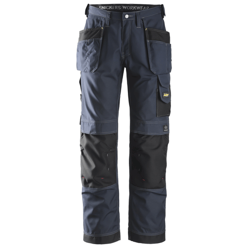 Snickers 3213 Craftsmen Holster Pocket Trousers, Rip-Stop Navy Blue - KNEE PAD TROUSERS