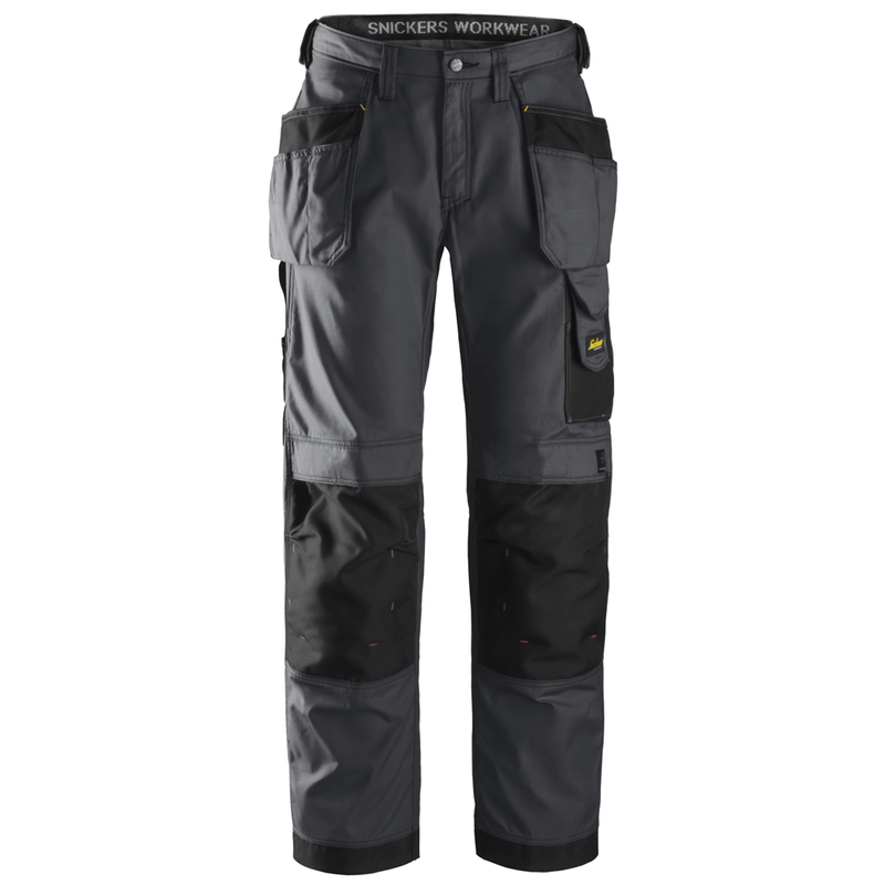 Snickers 3213 Craftsmen Holster Pocket Trousers, Rip-Stop Steel Grey/Black, 30" Waist 32" Leg-Snickers 44 - Apparel & Accessories > Clothing > Uniforms & Workwear > Contractor Pants & Coveralls SALE TROUSERS