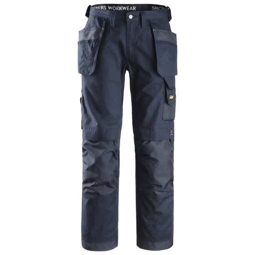 Snickers 3214 Craftsmen Holster Pocket Trousers, Canvas+ Navy Blue - KNEE PAD TROUSERS