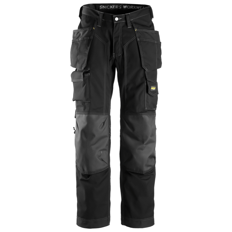 Snickers 3223 Floorlayer Holster Pocket Trousers, Rip-Stop Black - KNEE PAD TROUSERS