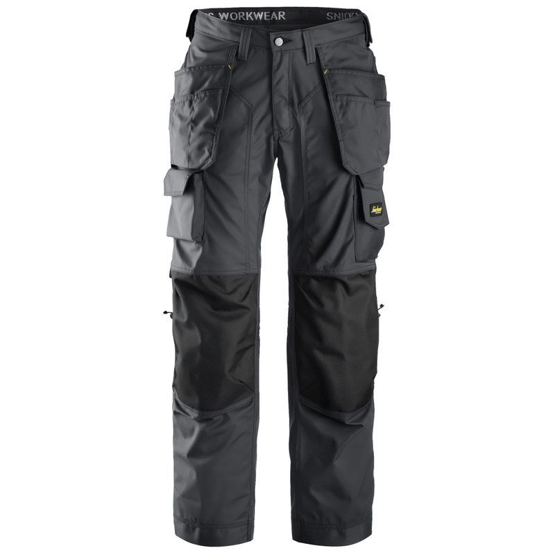 Snickers 3223 Floorlayer Holster Pocket Trousers, Rip-Stop Steel Grey/Black - KNEE PAD TROUSERS
