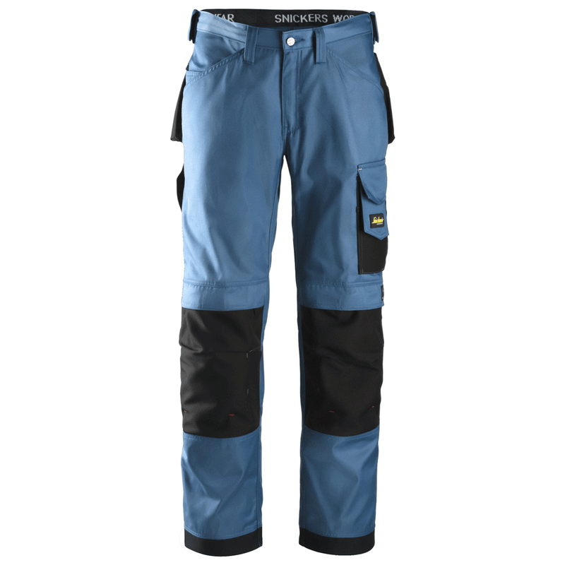 Snickers 3312 Craftsmen Trousers, DuraTwill Ocean Blue/Black - KNEE PAD TROUSERS
