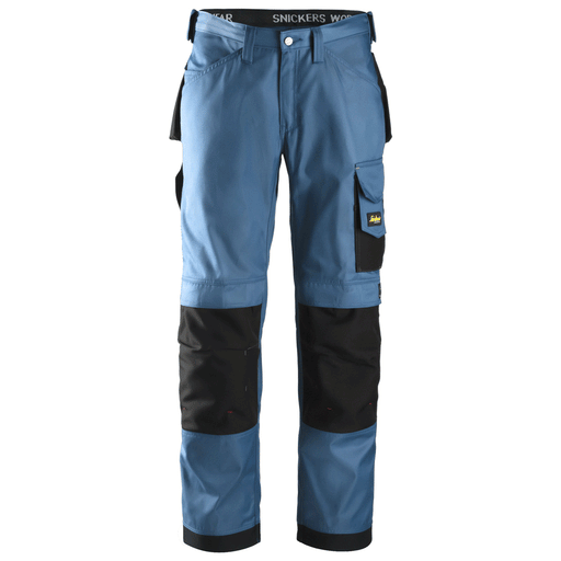 Snickers 3312 Craftsmen Trousers, DuraTwill Ocean Blue/Black, Waist 38" Leg 32"-Snickers 54 - Apparel & Accessories > Clothing > Uniforms & Workwear > Contractor Pants & Coveralls SALE TROUSERS