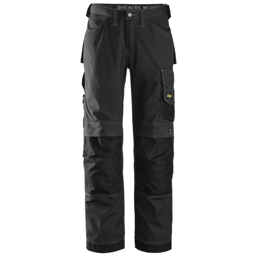 Snickers 3313 Craftsmen Trousers, Rip-Stop Black - KNEE PAD TROUSERS
