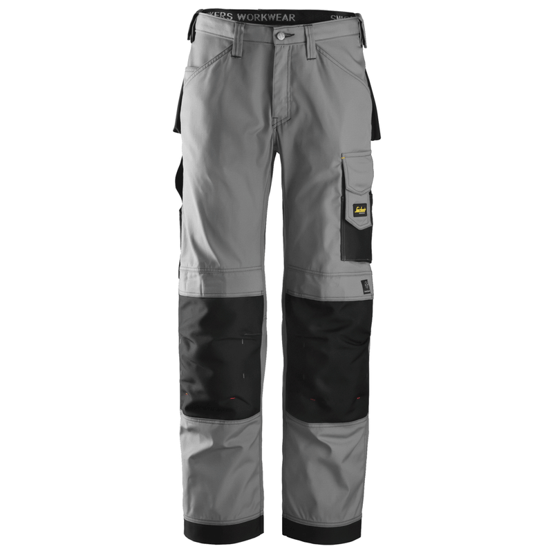 Snickers 3313 Craftsmen Trousers, Rip-Stop Grey/Black - KNEE PAD TROUSERS