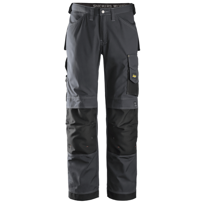 Snickers 3313 Craftsmen Trousers, Rip-Stop Steel Grey/Black - KNEE PAD TROUSERS