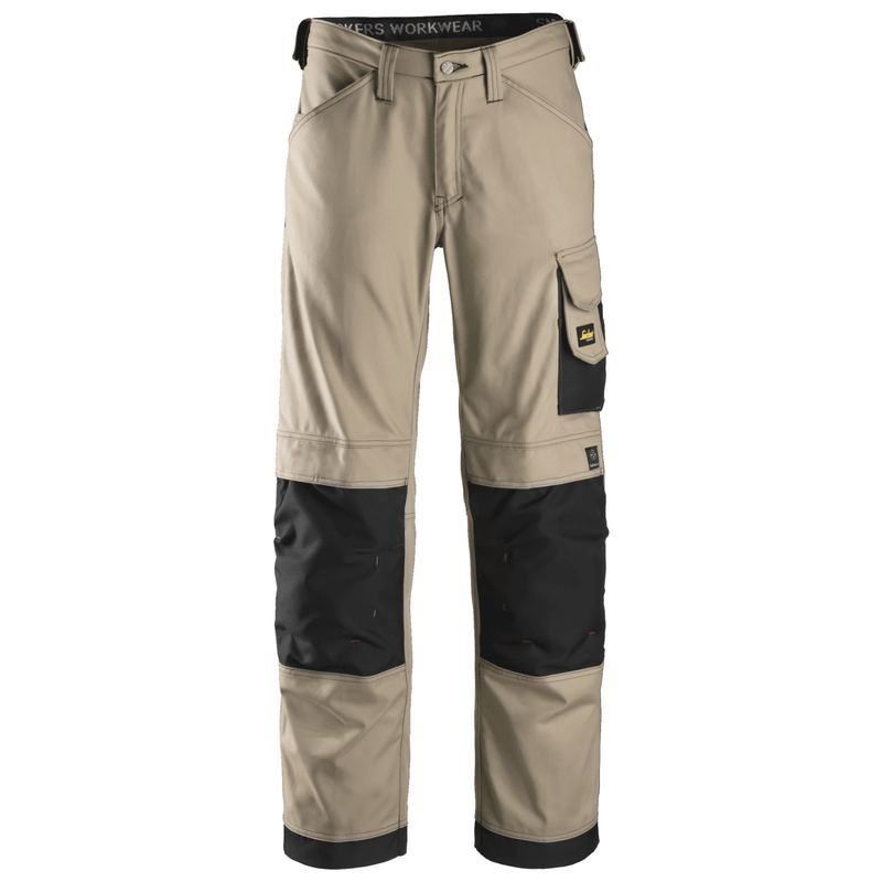 Snickers 3314 Craftsmen Trousers, Canvas+ Khaki/Black - KNEE PAD TROUSERS