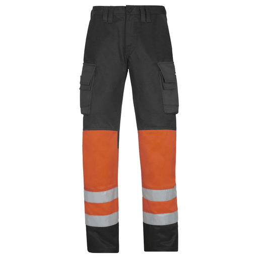 Snickers 3833 Hi-Vis Trousers, Class 1 Muted Black/Hi-Vis Orange, 35" Waist 30" Leg-Snickers 96 - Apparel & Accessories > Clothing > Uniforms & Workwear > Contractor Pants & Coveralls SALE HI-VIS TROUSERS