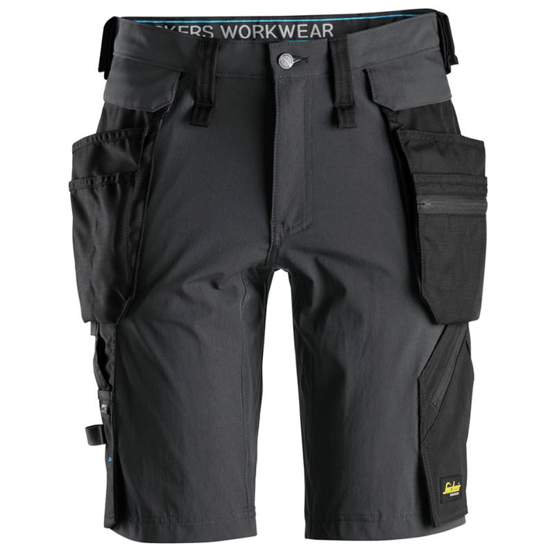 Snickers 6108 LiteWork, Detachable Holster Pockets Work Shorts Black, 31" Waist-Snickers 46 - Apparel & Accessories > Clothing > Shorts > Cargo Shorts SALE SHORTS