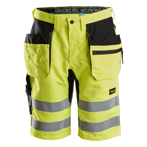 Snickers 6131 LiteWork, Hi-Vis Shorts+ Holster Pockets Class 1 Various Colours - HI-VIS SHORTS