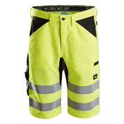 Snickers 6132 LiteWork Hi-Vis Shorts+ Class 1 Various Colours - HI-VIS SHORTS