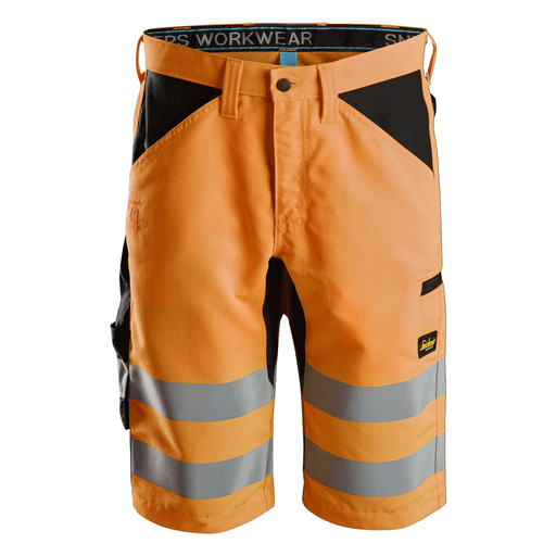 Snickers 6132 LiteWork Hi-Vis Shorts+ Class 1 Hi-Vis Orange/Black, 38" Waist-Snickers 54 - Apparel & Accessories > Clothing > Shorts > Cargo Shorts SALE HI-VIS SHORTS