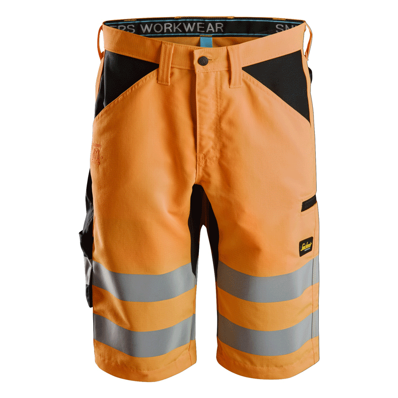 Snickers 6132 LiteWork Hi-Vis Shorts+ Class 1 Various Colours - HI-VIS SHORTS