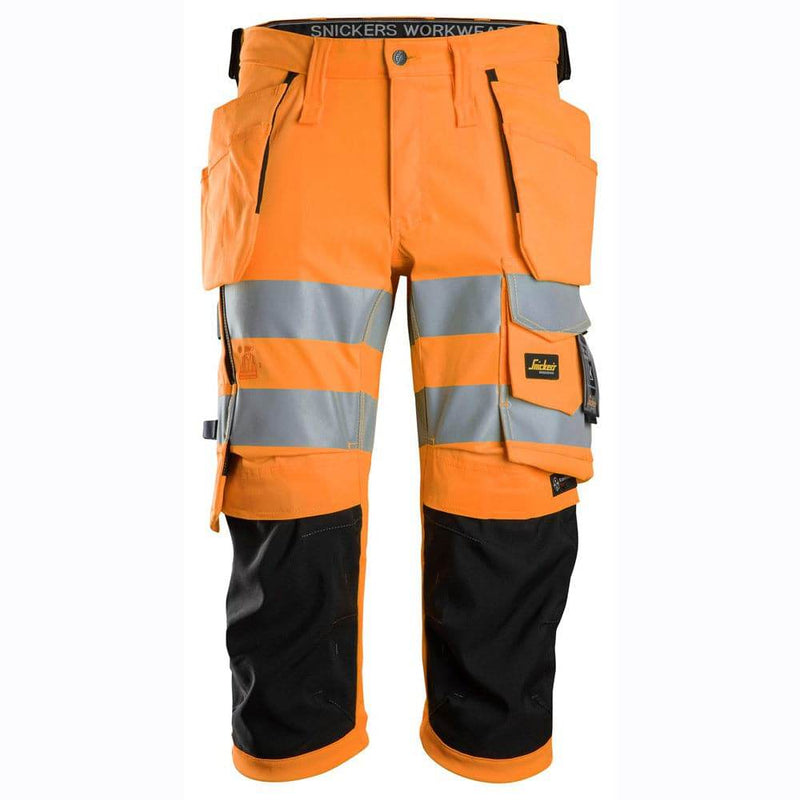 Snickers 6138 High-Vis Class 1/2 Stretch Holster Pocket Pirate Trousers - HI-VIS TROUSERS