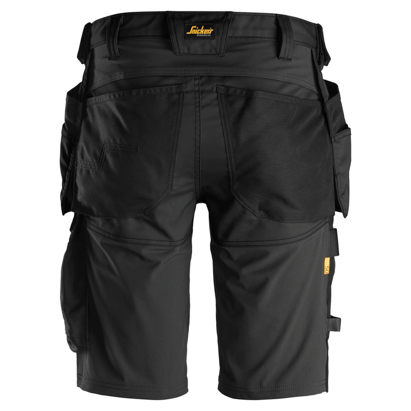 Snickers 6141 AllroundWork Stretch Shorts Holster Pockets Black / Size 64 - Waist Size 50" - Apparel & Accessories > Clothing > Uniforms > Contractor Pants & Coveralls SALE SHORTS