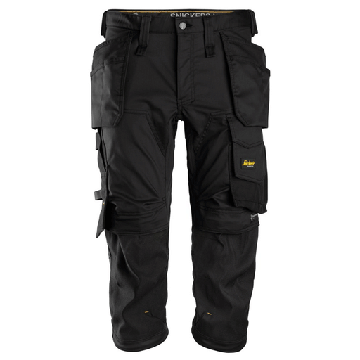 Snickers 6142 AllroundWork, Stretch Kneepad Holster Pockets Pirate Trousers Black 33" Waist - Snickers Size 48 - Apparel & Accessories > Clothing > Uniforms > Contractor Pants & Coveralls SALE SHORTS