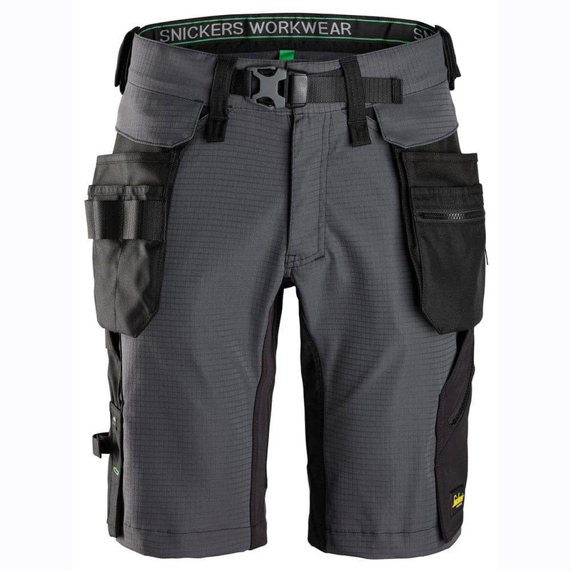 Snickers 6172 FlexiWork, Shorts Detachable Holster Pockets Steel Grey Waist Size 31" - Apparel & Accessories > Clothing > Shorts > Cargo Shorts SALE SHORTS