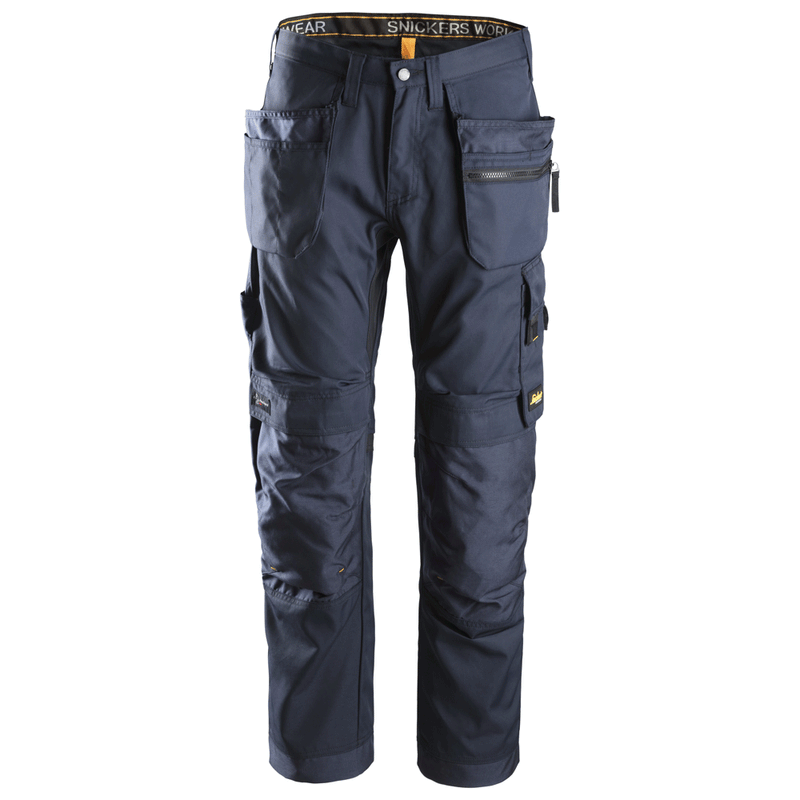 Snickers 6200 AllroundWork, Work Trousers+ Holster Pockets Navy Blue - KNEE PAD TROUSERS