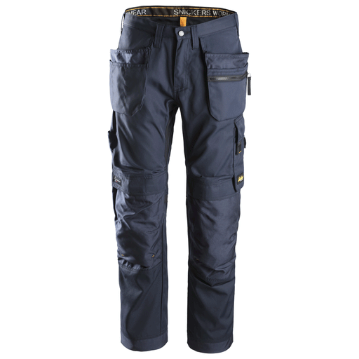 Snickers 6200 AllroundWork, Work Trousers+ Holster Pockets Navy Blue - KNEE PAD TROUSERS