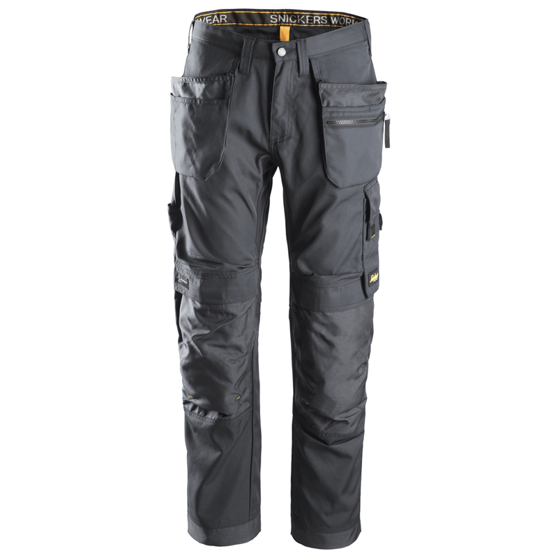 Snickers 6200 AllroundWork, Work Trousers+ Holster Pockets Steel Grey - KNEE PAD TROUSERS
